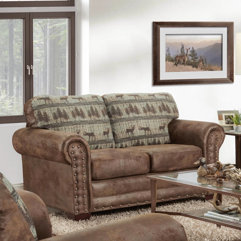 Teal Tapestry Loveseat Q94983