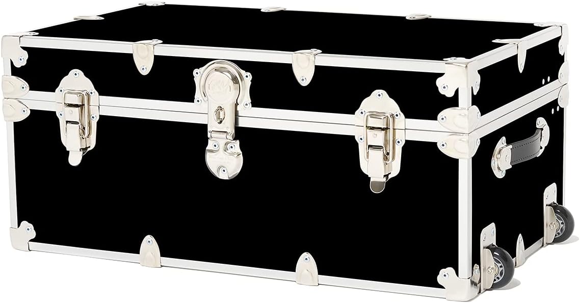 Large Armor Roller Trunk with Mounted Wheels 32x18x14 Black L183