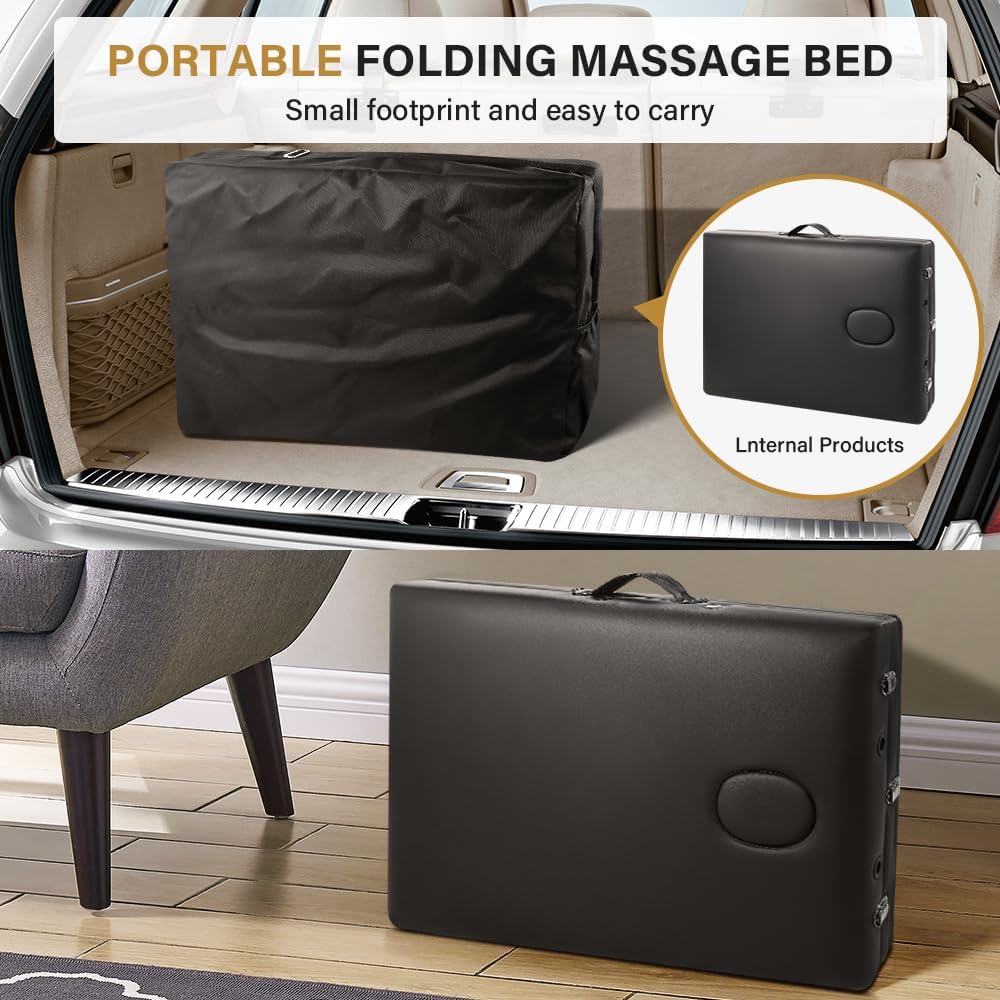 Black Folding Massage Table with Carry Case D317796