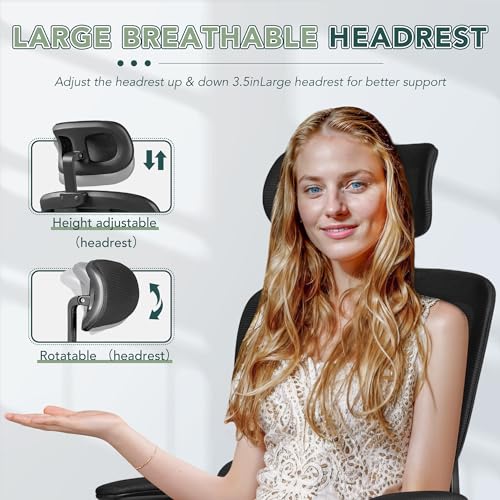 Black High Back Mesh Office Chair with Adjustable Lumbar Support X537814
