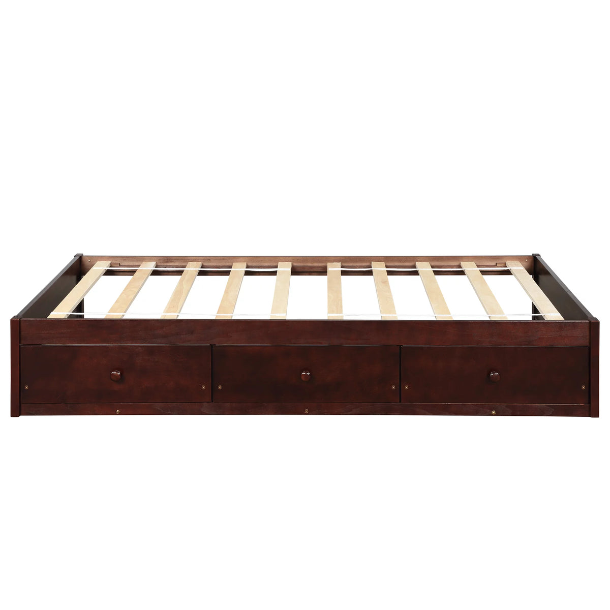 Cherry Twin Size Platform Storage Bed with 3-Drawers Z4582
