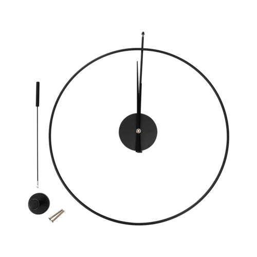 Black Wall Clock Pendulum Silent Quartz Movement B255