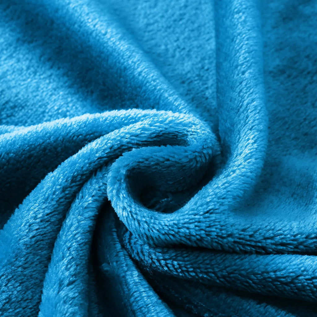 Blue Plush Microfiber Throw Blanket L675707