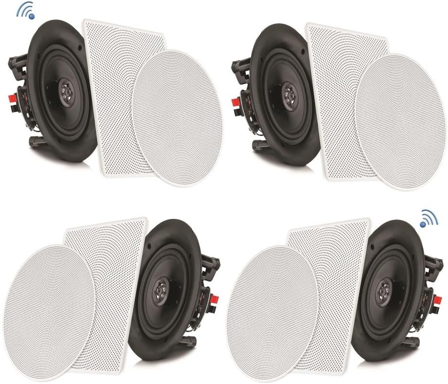 8” 4 Bluetooth 2-Way In-wall In-ceiling Speaker System with Polypropylene Cone & Tweeter Y550306