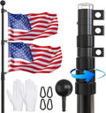 25 FT Heavy Duty Telescopic Flag Pole Kit Black K601135