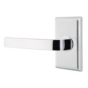 Half Dummy Left Handed Lever with Rectangular Rose in Polished Chrome X262