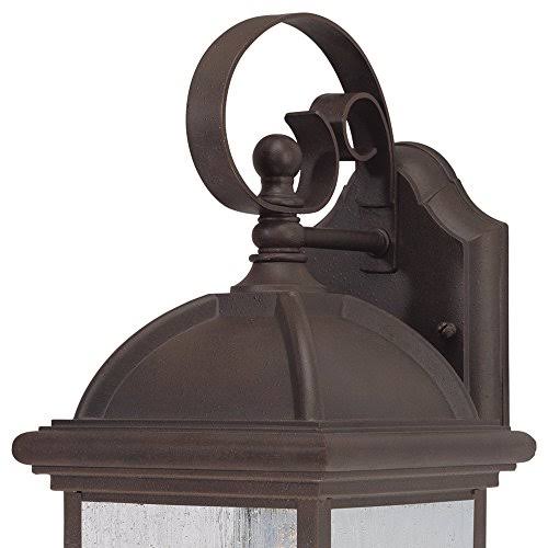 One-Light Exterior Wall Lantern Textured Rust Patina Cast Aluminum K384062