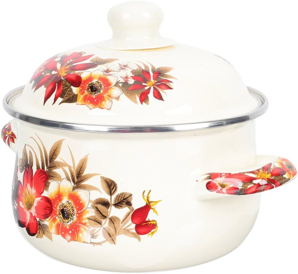 Small Enamel Pot with Lid 22cm R152985