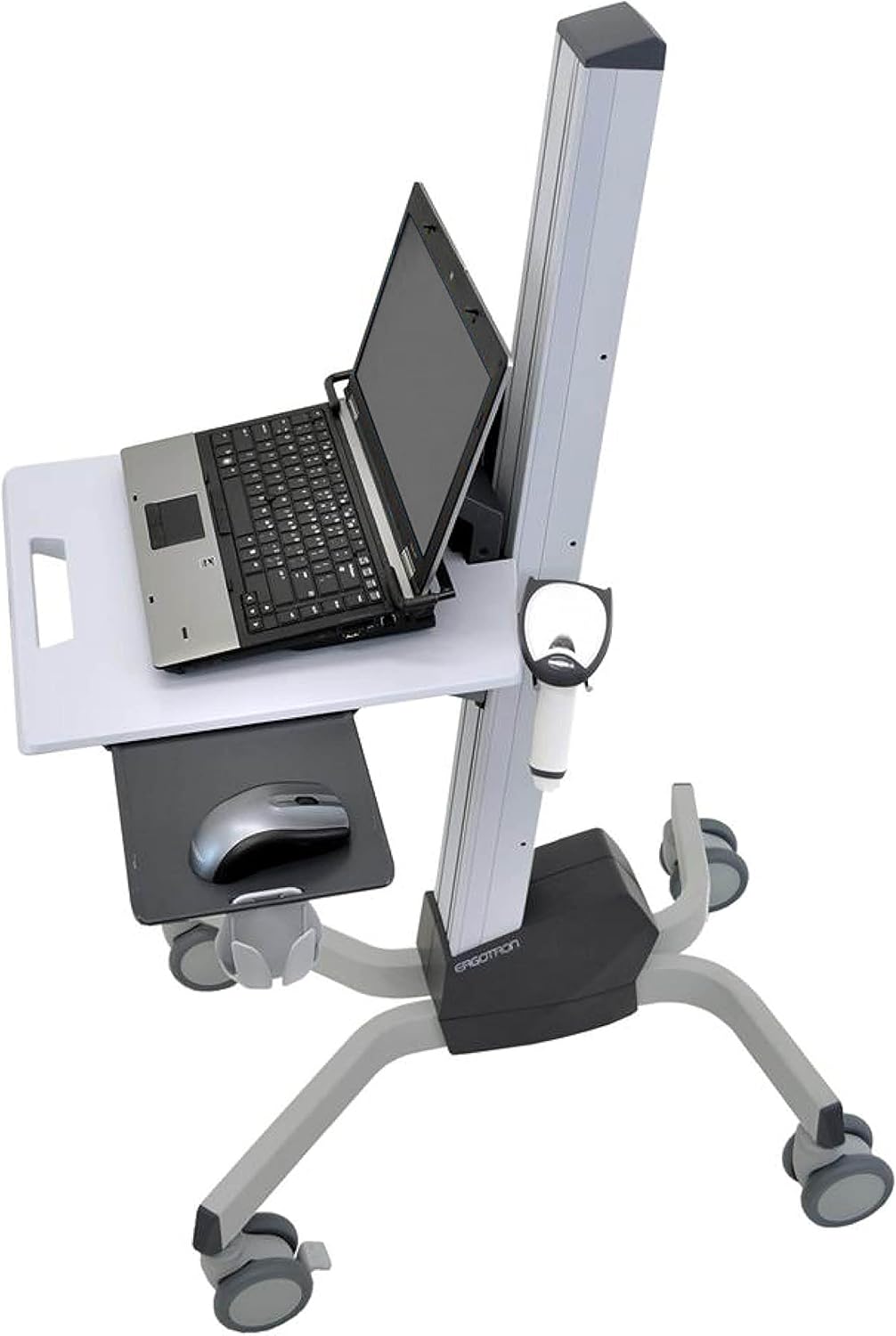 Rolling Computer Cart Mobile Standing Desk Workstation, Grey T5228