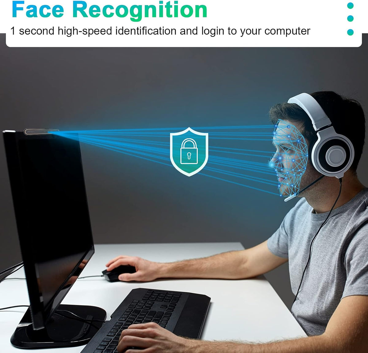 Webcam with Privacy Cover, Dual Microphones, 1080P, Pack of 2 T3611