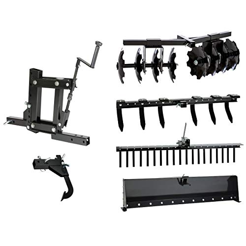 Impact Implements New Soil Kit for ATV, UTV & Tractors includes Hydraulic 1-Point Lift, Cultivator, Disc Plow, Middle Buster C4319