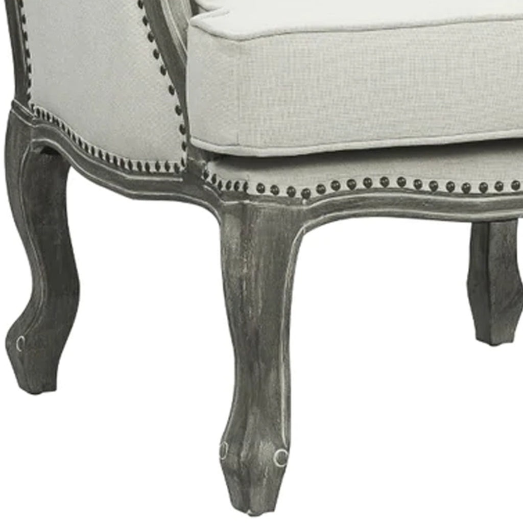 Cream Accent Chair with Nailhead Trim K558090