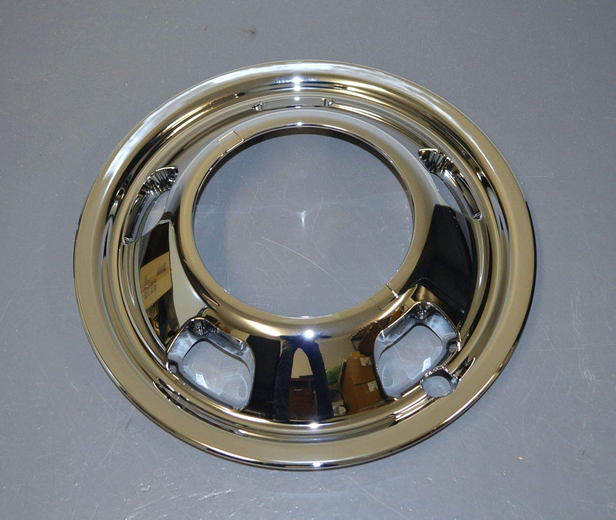 2 New Chrome 17 inch Front Wheel Skins Hubcaps Covers Pair W5111