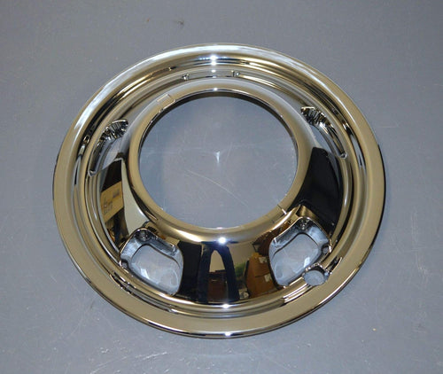 2 New Chrome 17 inch Front Wheel Skins Hubcaps Covers Pair W5111