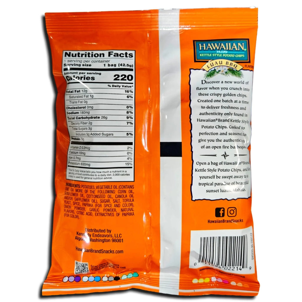 Hawaiian Kettle Style Potato Chips Value Pack 1.5 Ounce Bag Pack of 24 C77977