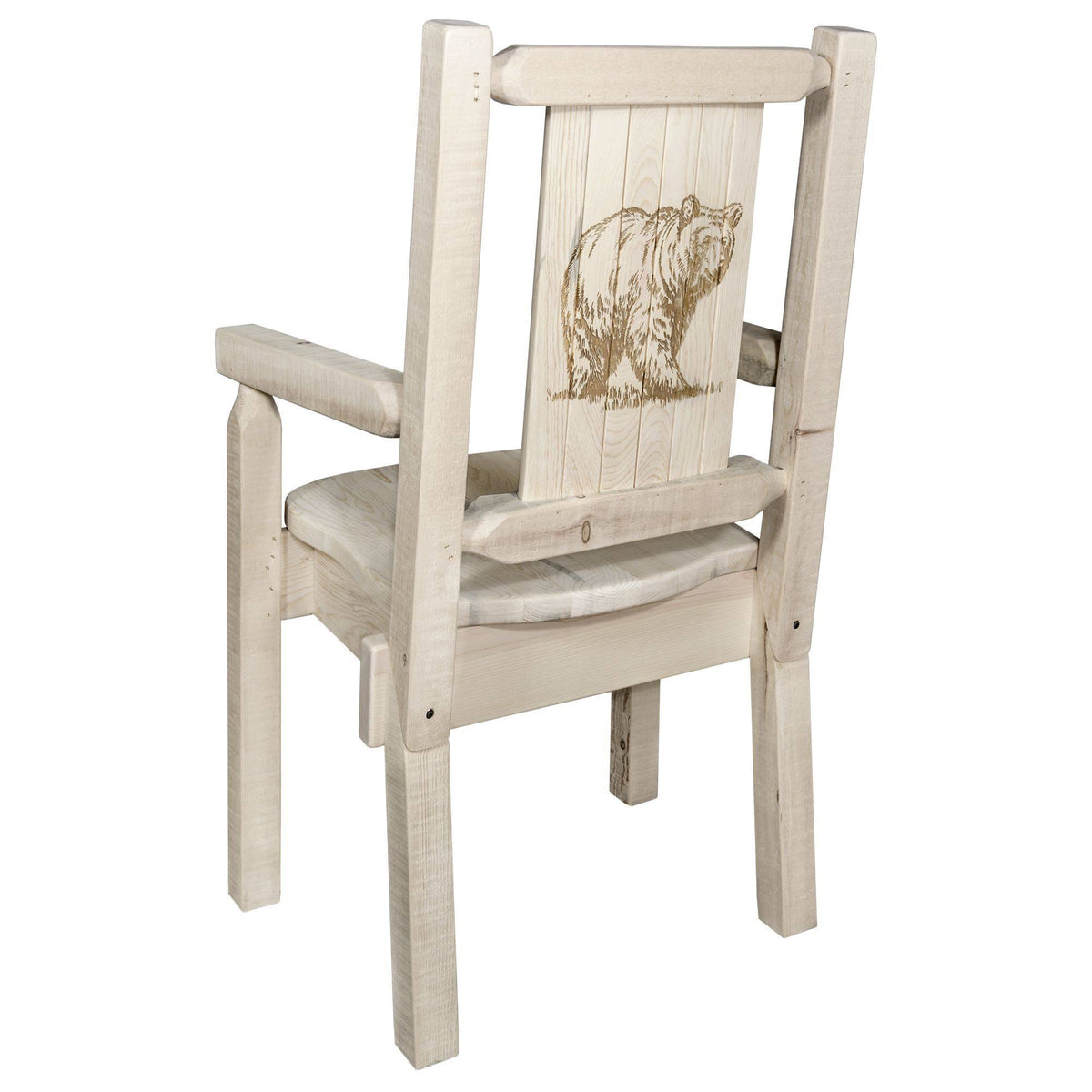 Laser Engraved Bear Design Captain's Chair Z399