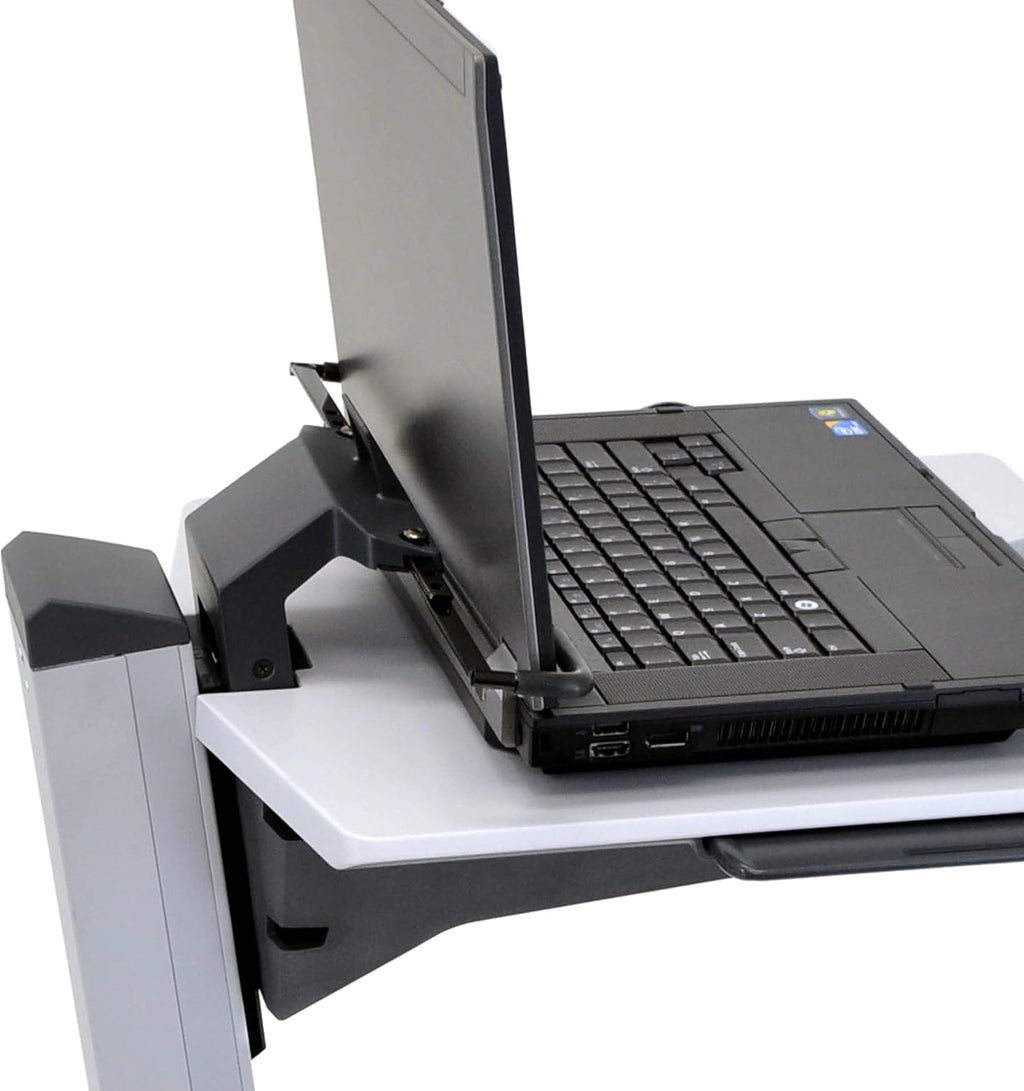 Rolling Computer Cart Mobile Standing Desk Workstation, Grey T5228