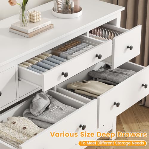 10 Drawer White Wooden Dresser K6635