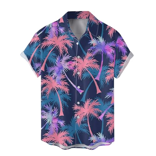 Mens Printed Hawaiian Button Down Shirts S942