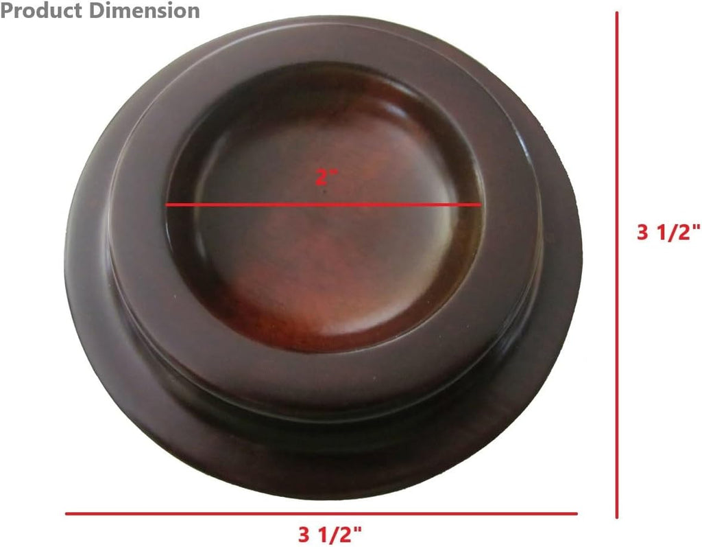 Walnut Piano Caster Cups (Set of 4) D42345