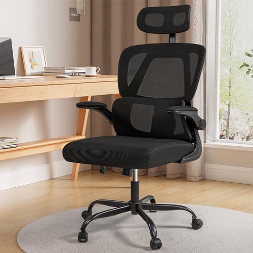 Black High Back Mesh Office Chair with Adjustable Lumbar Support X537814