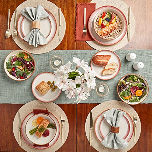 12 Piece Stoneware Dinnerware Set in Berry U641