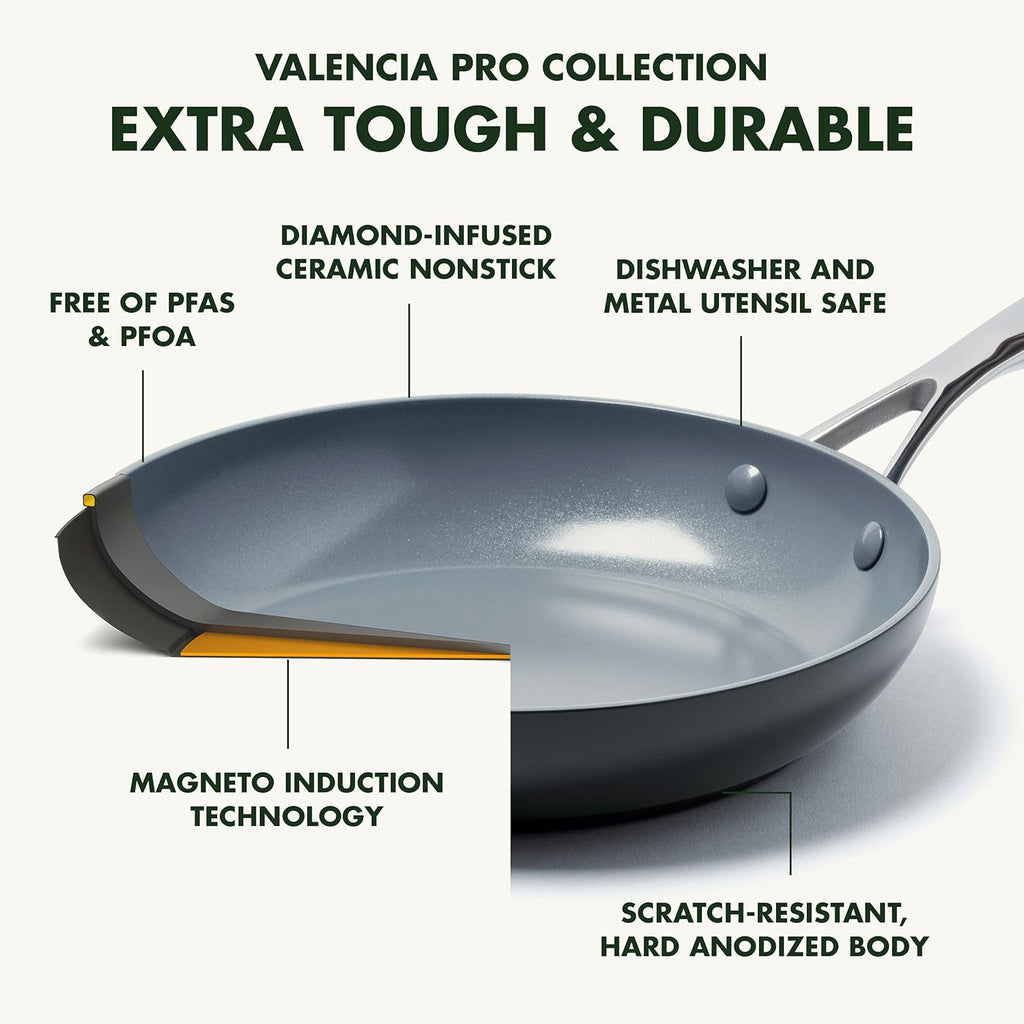 Gray Hard Anodized Ceramic Nonstick 10" Frying Pan with Lid Z5281