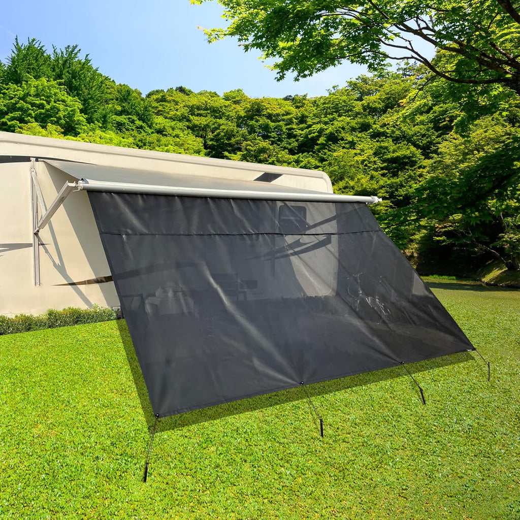 RV Awning Shade Screen with Zipper 8'X15'3'' Z5602