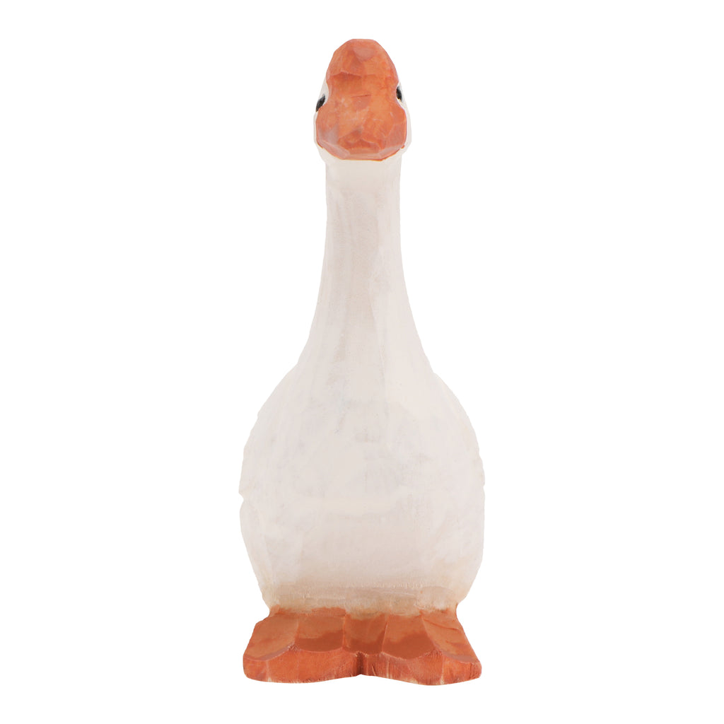 White 11x6cm Wooden Goose Ornaments Q75283
