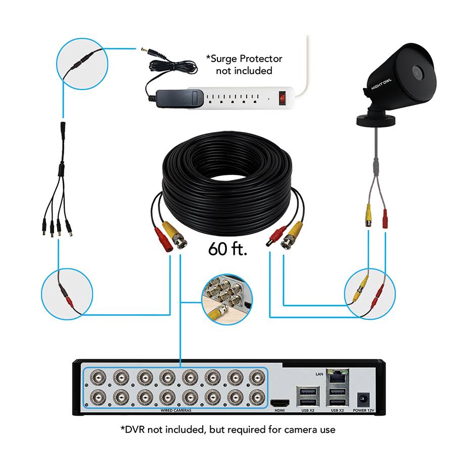 Black 2 Pack 1080p HD Wired Cameras U23900