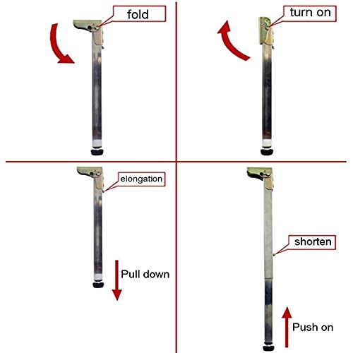 Stainless Steel Telescopic Adjustable Table Legs (80cm, Silver) D932