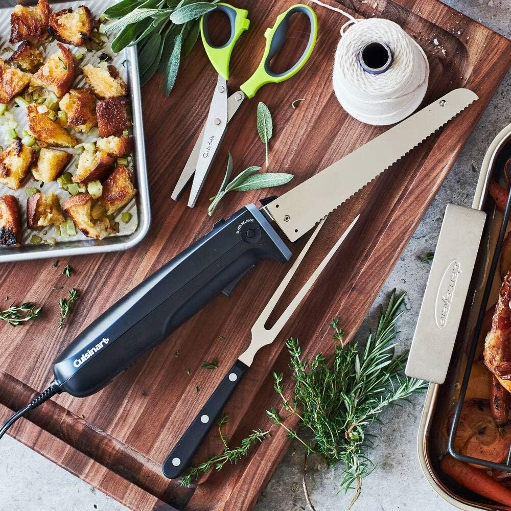 Stainless Steel Black Electric Knife with Cutting Board E46699