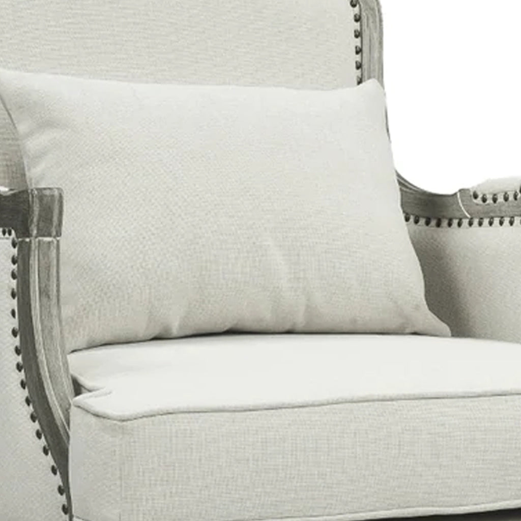 Cream Accent Chair with Nailhead Trim K558090