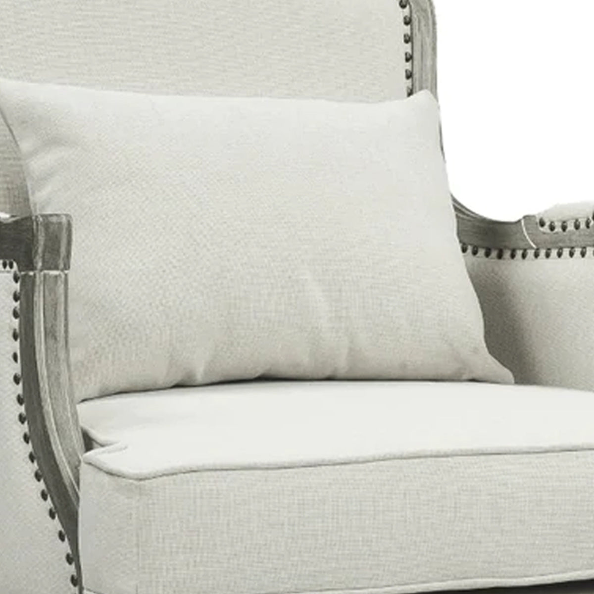 Cream Accent Chair with Nailhead Trim K558090