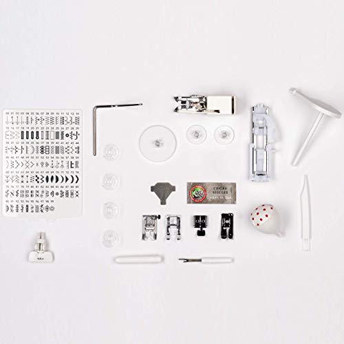 Computerized Sewing Machine with 100 Stitches, 7 Buttonholes, Hard Cover, Extension Table and 22 Accessories L497567
