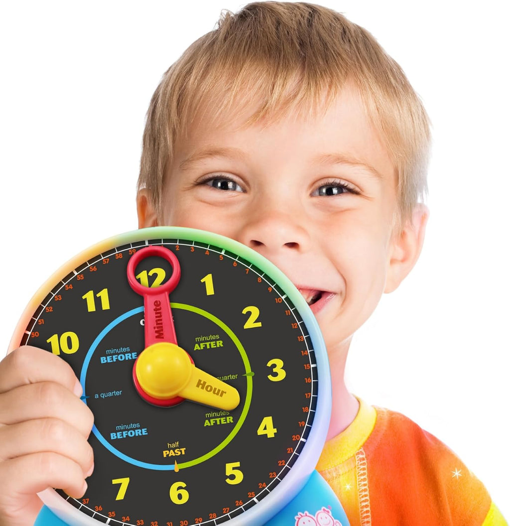 Learning Clock Teaching Light-Up Toy with Quiz and Music Sleep Mode K4776