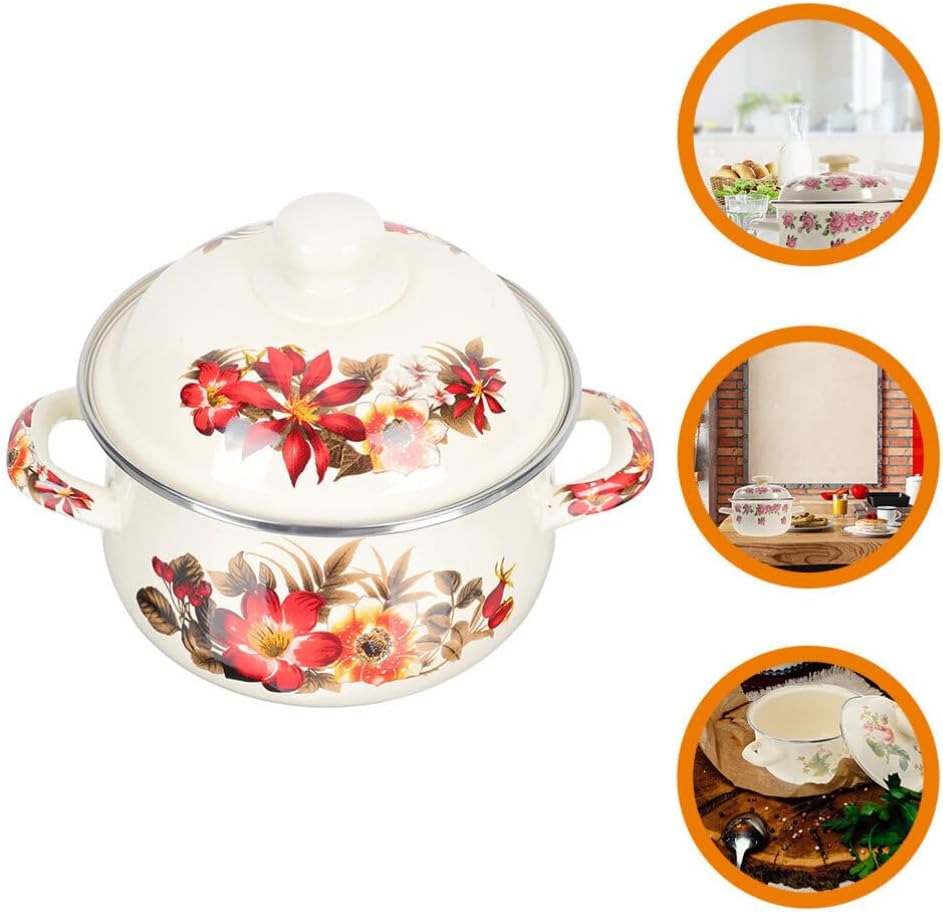 Small Enamel Pot with Lid 22cm R152985