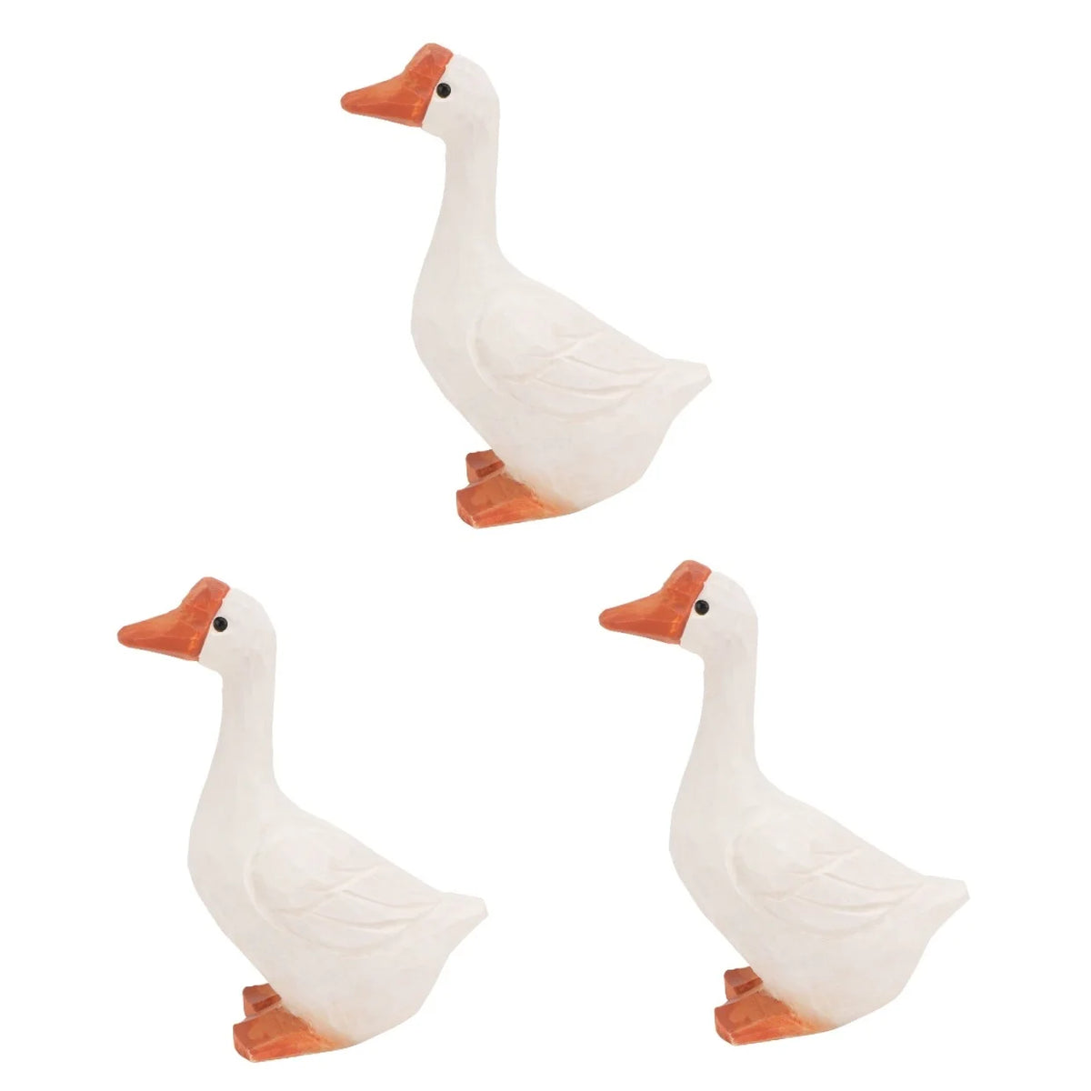 White 11x6cm Wooden Goose Ornaments Q75283
