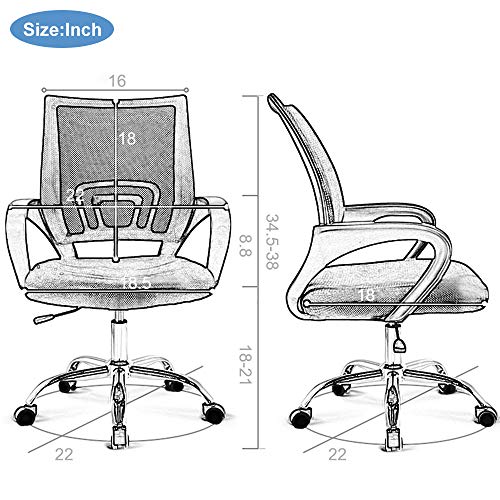 Black Mesh Ergonomic Office Chair with Lumbar Support U456