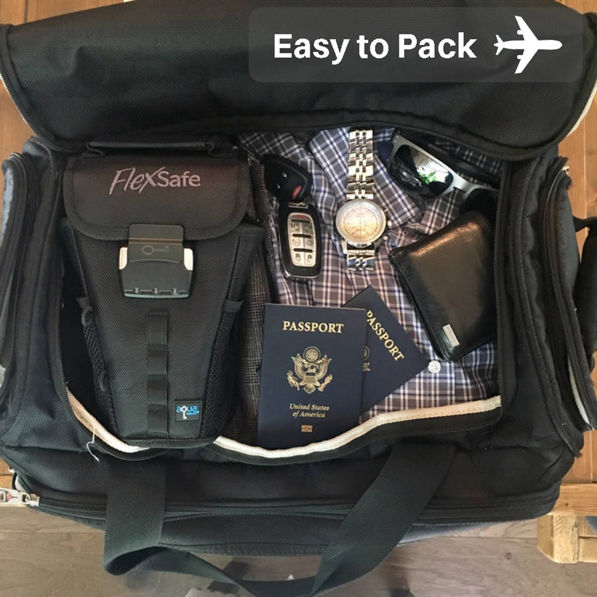 Blue Portable Travel Safe X854