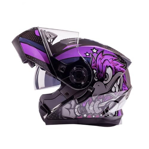 Modular Motorcycle Helmet Flip Up Anti-Fog Lens DOT Approved J19115