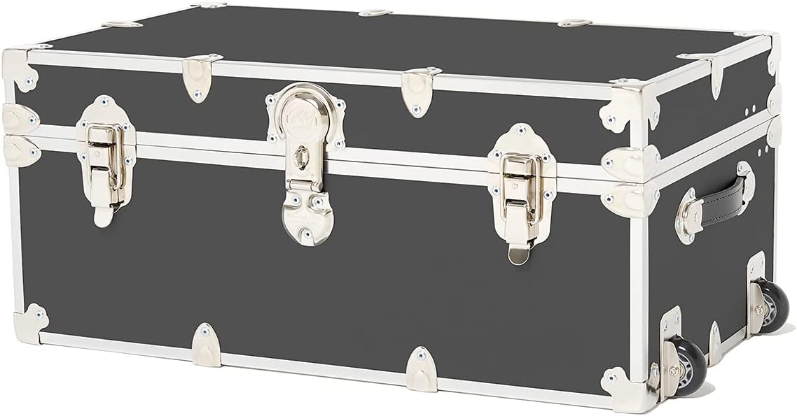 Large Armor Roller Trunk with Mounted Wheels 32x18x14 Black L183