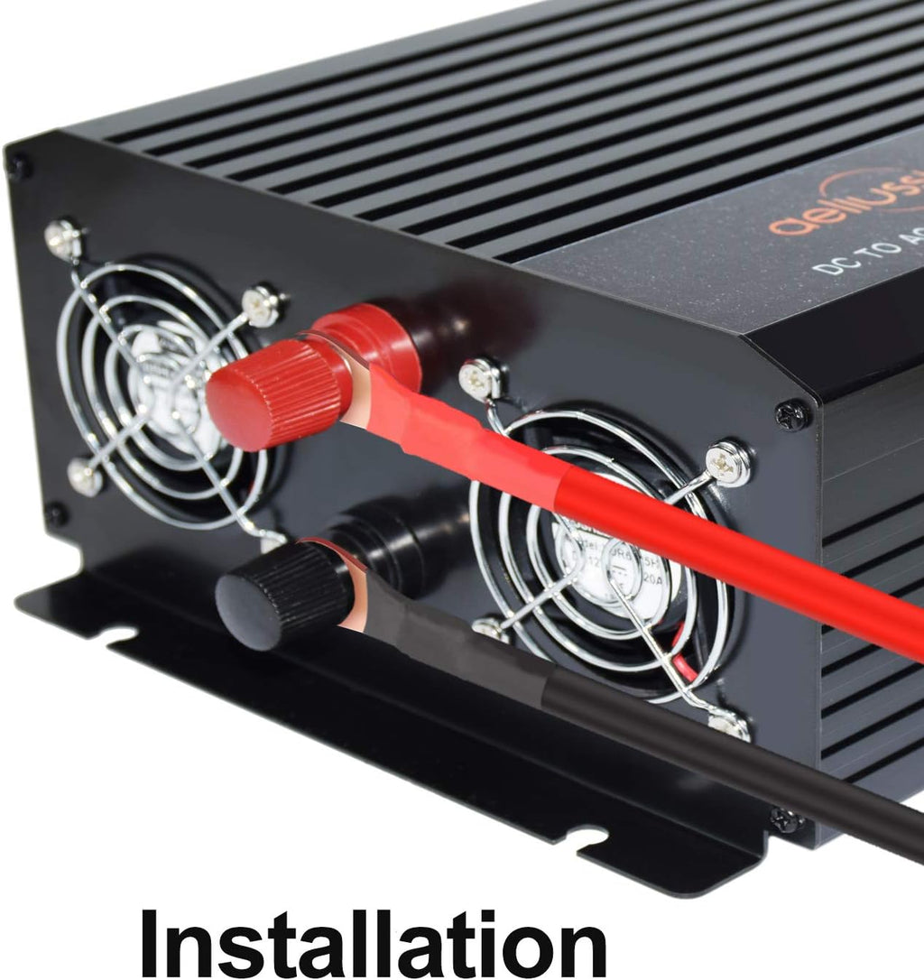 1500 watt Pure Sine Wave Inverter 24v dc to ac 110v 120v with LCD Display Pack of 2 O364903