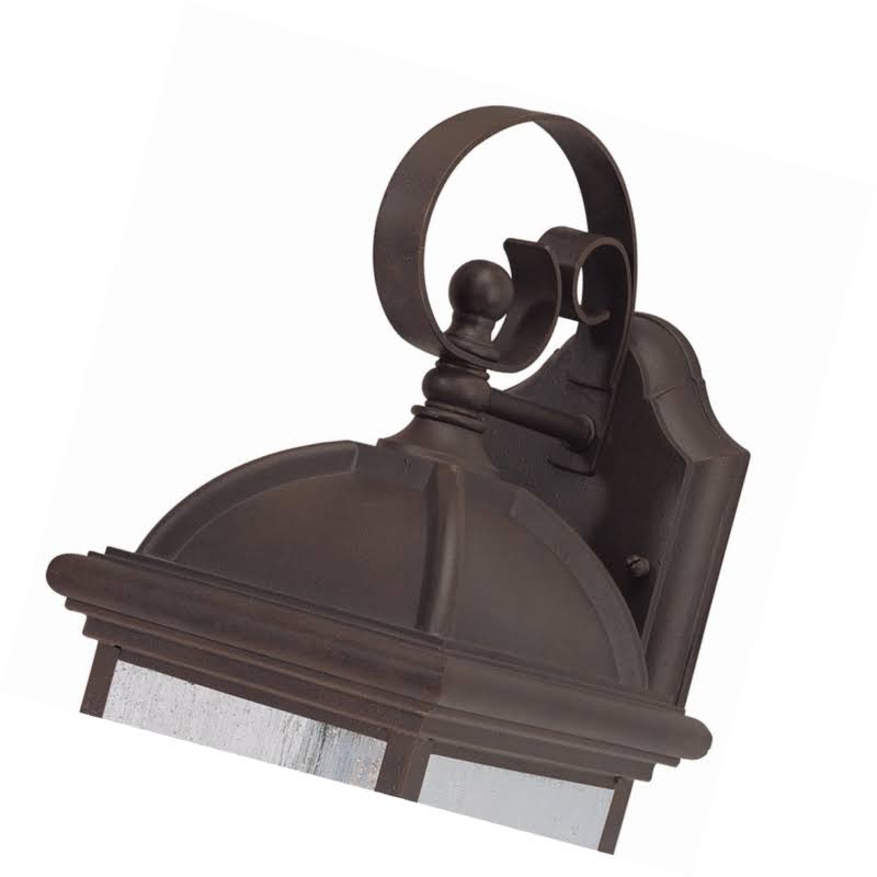 One-Light Exterior Wall Lantern Textured Rust Patina Cast Aluminum K384062