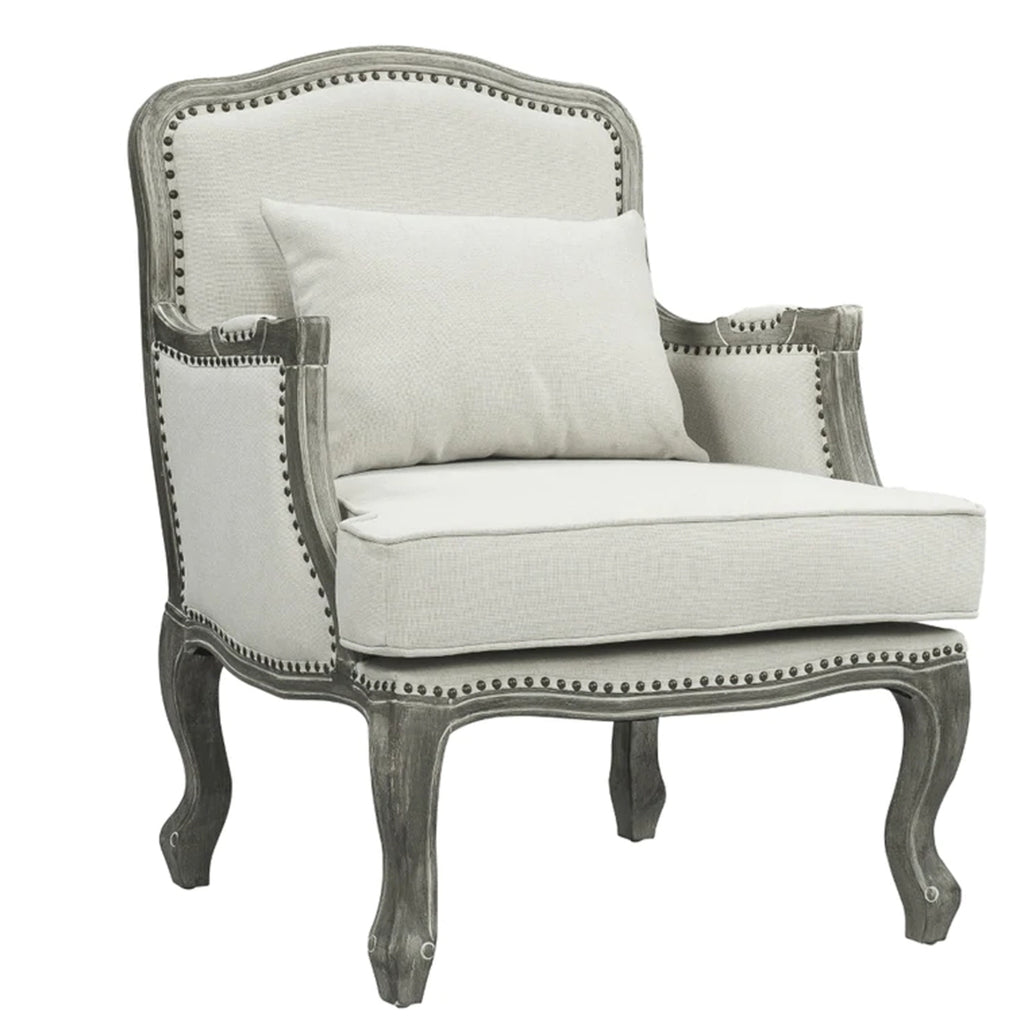 Cream Accent Chair with Nailhead Trim K558090