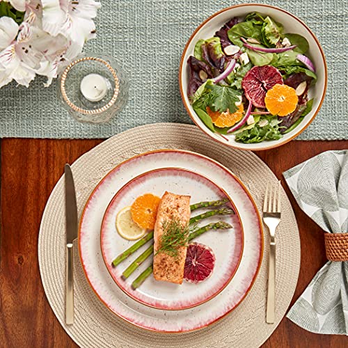 12 Piece Stoneware Dinnerware Set in Berry U641