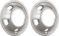 2 New Chrome 17 inch Front Wheel Skins Hubcaps Covers Pair W5111