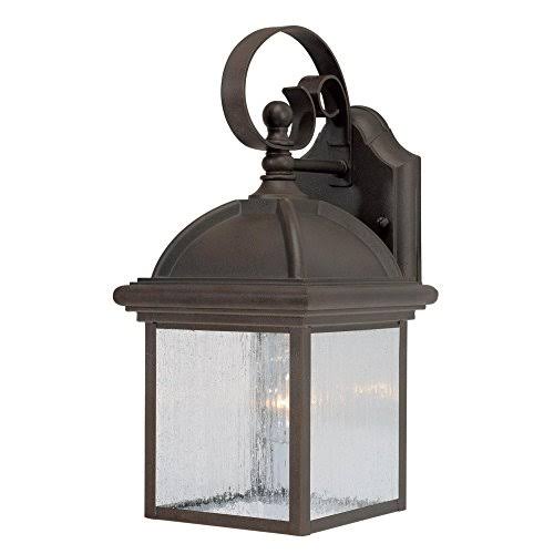 One-Light Exterior Wall Lantern Textured Rust Patina Cast Aluminum K384062