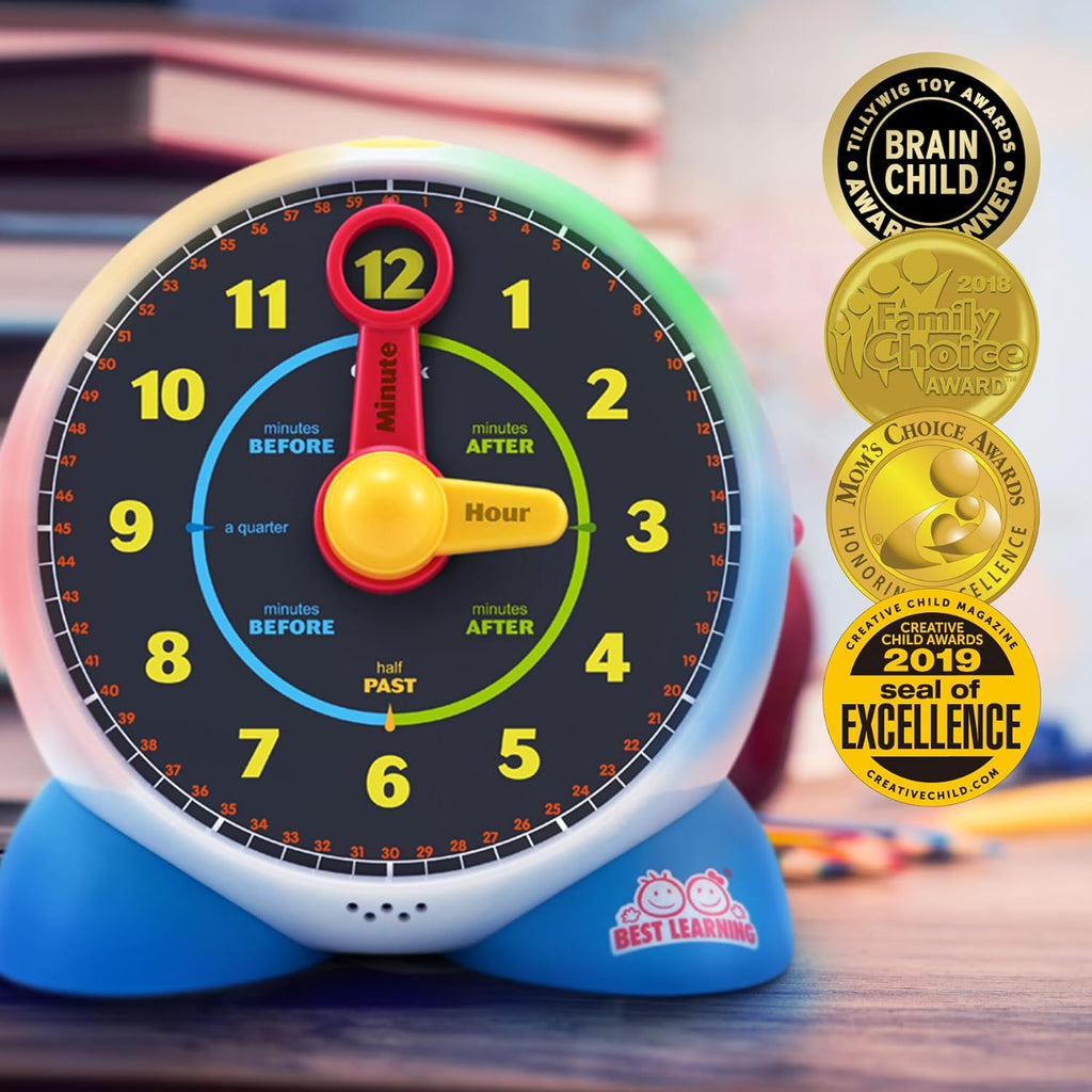 Learning Clock Teaching Light-Up Toy with Quiz and Music Sleep Mode K4776