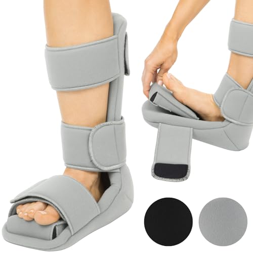 Plantar Fasciitis Night Splint with Trigger Point Stretch Wedges - Soft Leg Brace Support, Orthopedic Sleeping Immobilizer Stretch Boot (Medium) Q342881